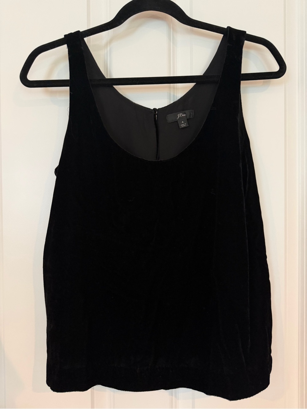 J. Crew Black Velvet Scoop Tank
